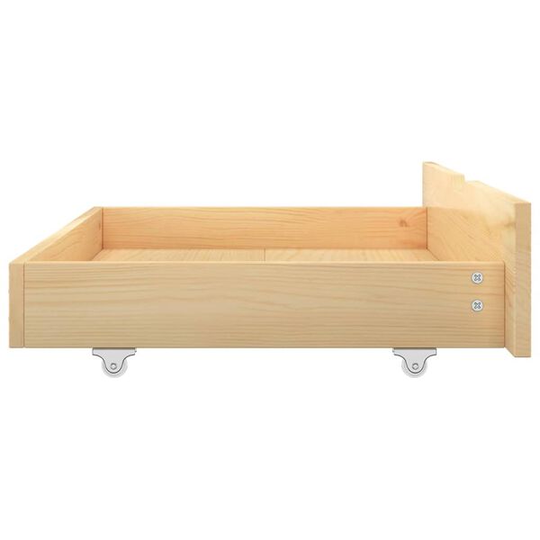 vidaXL Bed Frame without Mattress with 4 Drawers Solid Wood 140x200 cm