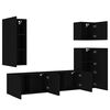 vidaXL 5 Piece TV Wall Units Black Engineered Wood
