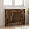 vidaXL Radiator Cover Smoked Oak 112 x 19 x 81.5 cm Engineered Wood