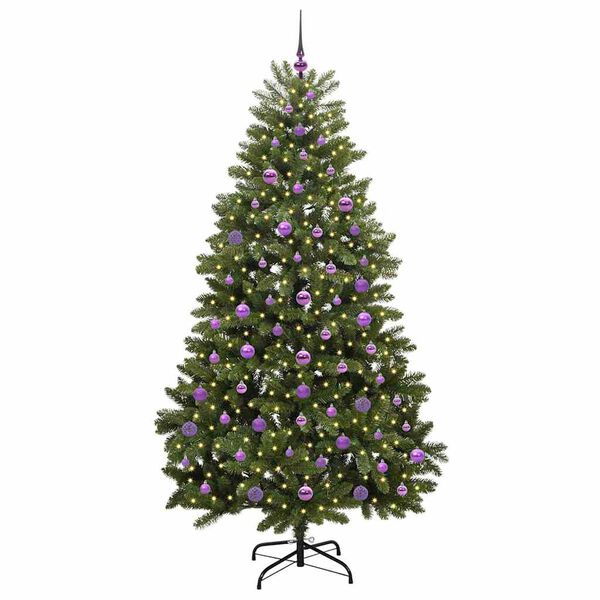 vidaXL Artificial Christmas Tree Green 210 cm PVC and Metal