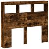 vidaXL Headboard Cabinet with LED Smoked Oak 120x17x102 cm