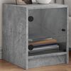 vidaXL Bedside Cabinet with Glass Door Concrete Grey 35x37x42 cm