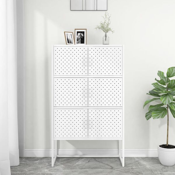 vidaXL Highboard White 80x35x135 cm Steel