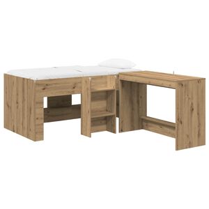 vidaXL Kids'High Bed Frame with Desk 2 pcs Artisan Oak