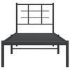 vidaXL Metal Bed Frame without Mattress with Headboard Black 75x190cm