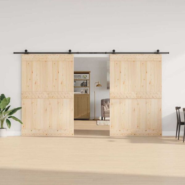 vidaXL Sliding Door Hardware Kit 400 cm Steel Black