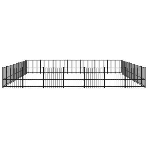 vidaXL Outdoor Dog Kennel Steel 59.28 m&sup2;