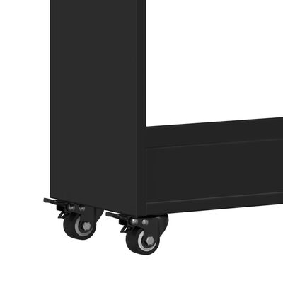 vidaXL Cabinet with Wheels Black 60x22x79 cm Engineered Wood