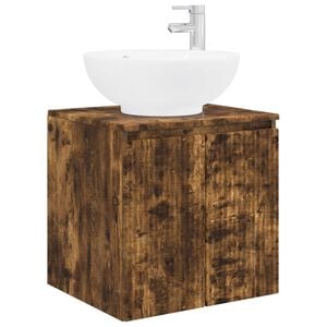 vidaXL Wall-Mounted Sink Vanity Smoked Oak 49.5 x 44.5 x 65 cm