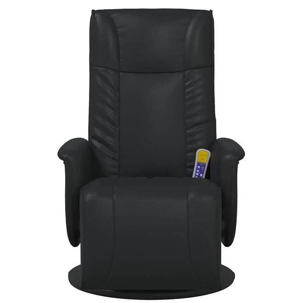 vidaXL Massage Recliner Chair with Footrest Black Faux Leather