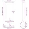 vidaXL Bar Table Legs U-Shaped 2 pcs White 50x(100-101) cm Steel