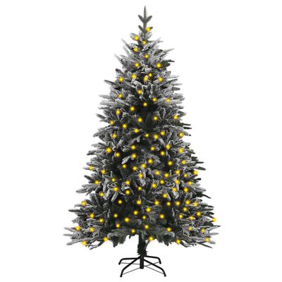 vidaXL Artificial Pre-lit Christmas Tree with Flocked Snow 180 cm PVC&PE
