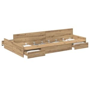 vidaXL Storage Bed Frame Artisan Oak 120 x 200 cm Engineered Wood