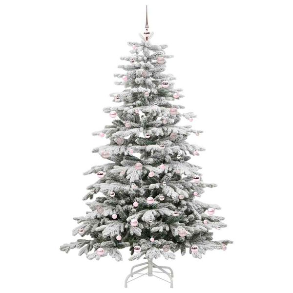 vidaXL Artificial Hinged Christmas Tree White 240 cm PE and PVC