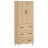 vidaXL Highboard Sonoma Oak 69.5x34x180 cm Engineered Wood