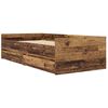 vidaXL Bed Frame with Drawer Old Wood 100 x 200 cm Solid Pine Wood