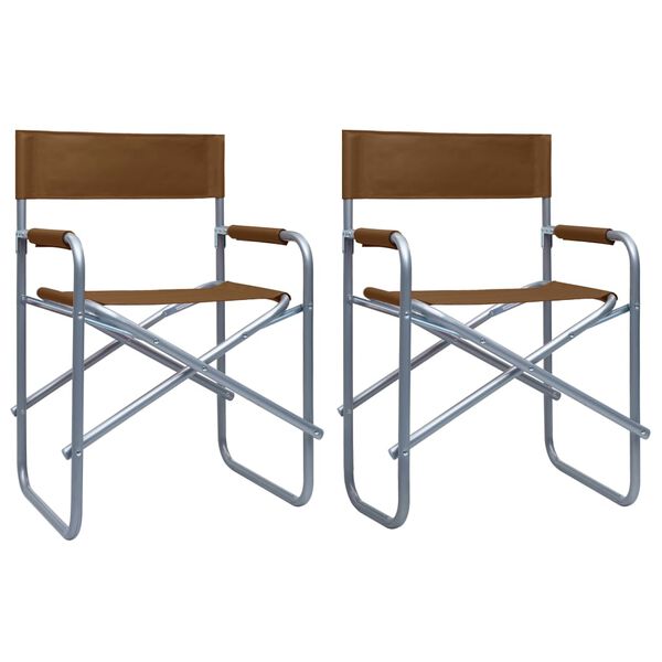 vidaXL Director's Chairs 2 pcs Steel Brown