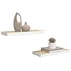 vidaXL Floating Wall Shelves 2 pcs Oak and White 60x23.5x3.8 cm MDF