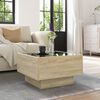 vidaXL Coffee Table with LED Sonoma Oak 50x50x30 cm Engineered Wood