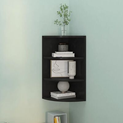 vidaXL Wall Corner Shelf Black 30x31.5x60 cm Chipboard