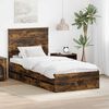 vidaXL Bed Frame with Drawer Smoked Oak 90 x 200 cm Engineer Wood