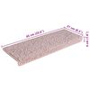 vidaXL Stair Mats 30 pcs 65x21x4 cm White and Pink Rectangular Edge