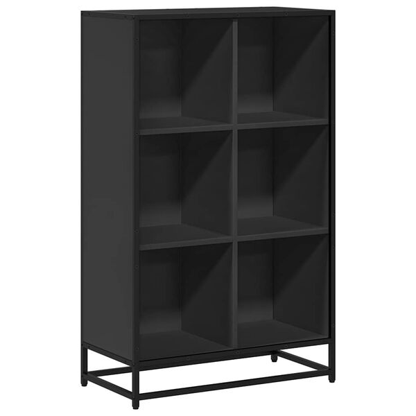 vidaXL Book Cabinet Black 65.5x33x107.5 cm Engineered Wood