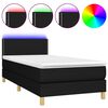 vidaXL Box Spring Bed with Mattress&LED Black 100x200cm Fabric