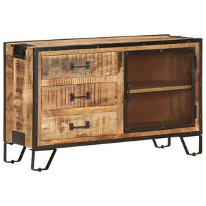vidaXL Sideboard | Brown and black | Solid rough mango wood, steel | Medium