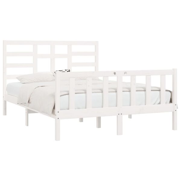 vidaXL Bed Frame without Mattress White 160x200 cm Solid Wood Pine