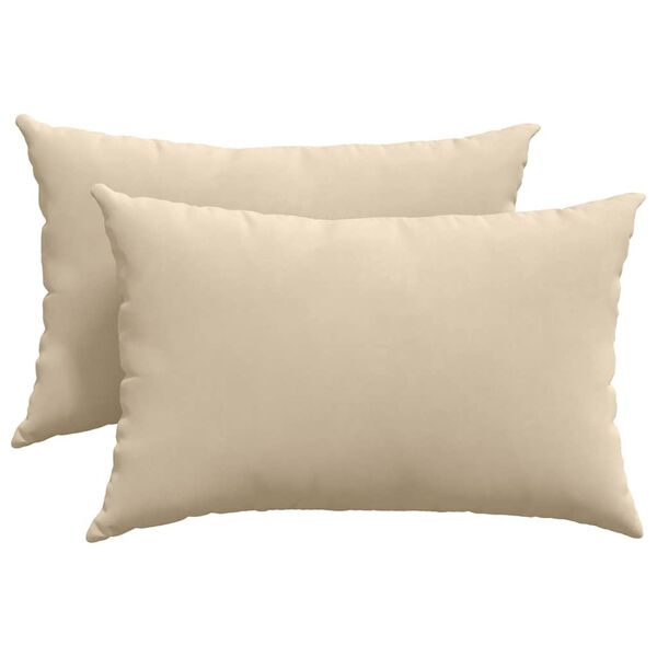 vidaXL Sofa Pillows 2 pcs Cream 60 x 40 cm Fabric