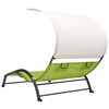 vidaXL Double Sun Lounger with Canopy Textilene Green