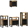 vidaXL Bathroom Furniture Set with Shelf 4 pcs Brown Solid Mango Wood