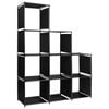 vidaXL Display Staircase | Black | Steel and fabric | Large | Storage