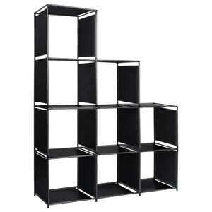 vidaXL Display Staircase | Black | Steel and fabric | Large | Storage