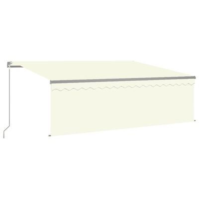 vidaXL Manual Retractable Awning with Blind&LED 4x3m Cream