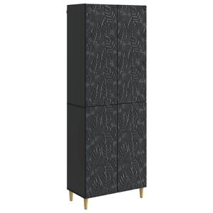 vidaXL Cabinet Set 2 pcs Black Engineered Wood