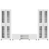 vidaXL TV Cabinet Set FLORIN High Gloss White Engineered Wood