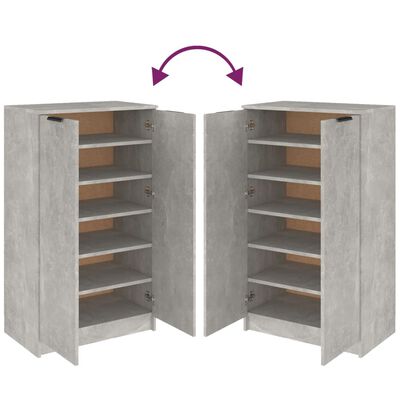 vidaXL Shoe Cabinet Concrete Grey 59x35x100 cm Engineered Wood