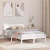 vidaXL Bed Frame with Headboard White 140 x 190 cm Solid Pine Wood