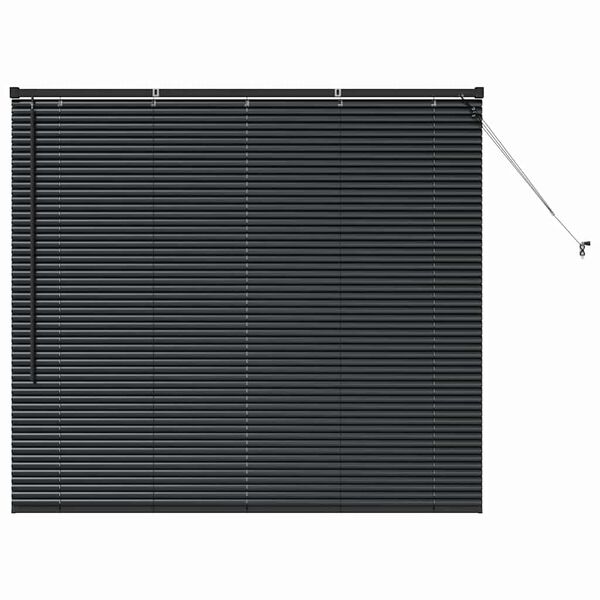 vidaXL Window Blind with Curtains Manual Black Aluminium