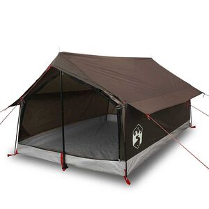 vidaXL Camping Tent 2-Person Brown Waterproof