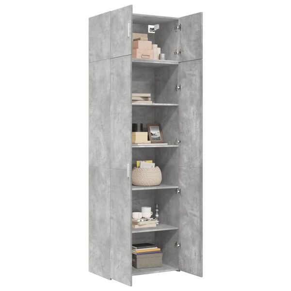 vidaXL Storage Cabinet Concrete Grey 70x42.5x225 cm Engineered Wood