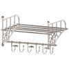 vidaXL Luggage Rack with Coat Hangers Wall Mounted Aluminium