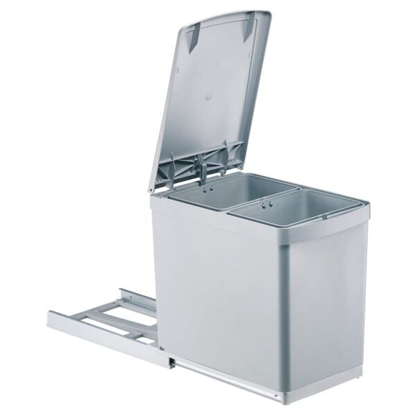 eyckhaus Built-in Rolling Selective Waste Collector 2x7.5 L Grey-silver