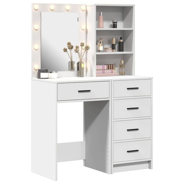 vidaXL Dressing Table 2 pcs White 50 x 41 x 135 cm Engineered wood