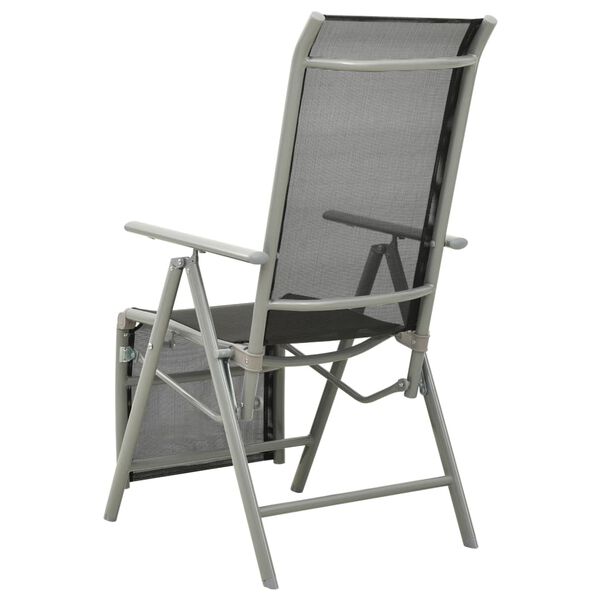 vidaXL Reclining Garden Chair Textilene and Aluminium Silver