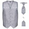 vidaXL Mens Weddingvest Set Silver 56 Polyester