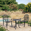 vidaXL 3 Piece Bistro Set Cast Aluminium Black