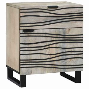 vidaXL Bedside Cabinet with Drawer White and Black 50 x 33 x 60 cm